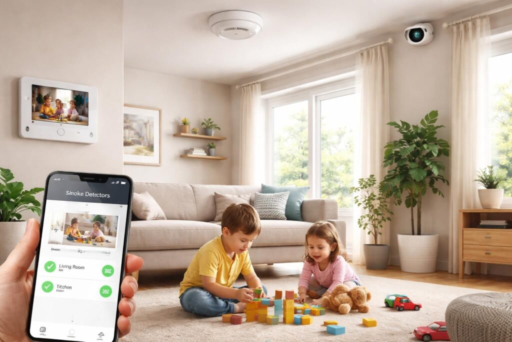 Assurer la sécurité des enfants à la maison avec détecteurs fumée et surveillance