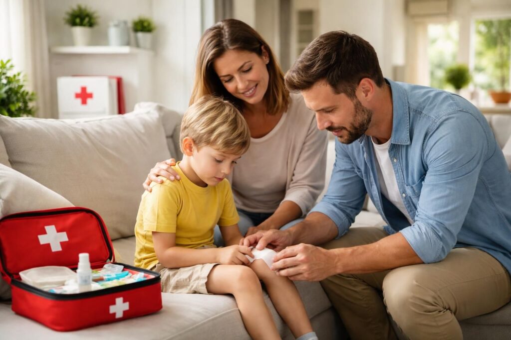 Protéger votre famille avec les normes HSE et premiers secours pour enfants avec Croix-Rouge